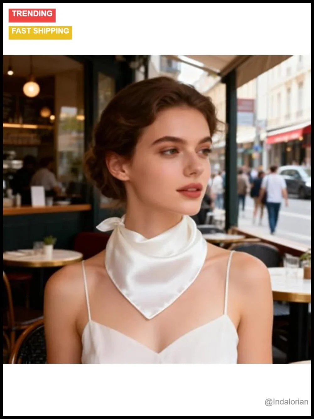 100% Mulberry Silk Square Scarf - 21'' Neckerchief Fashion Scarf